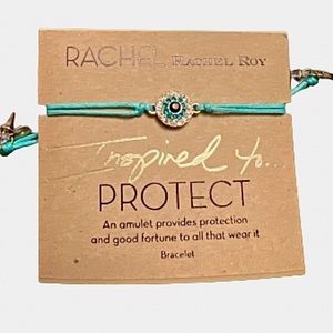 RACHEL Rachel Roy Protect & good fortune Adjustable Amulet Bracelet turquoise